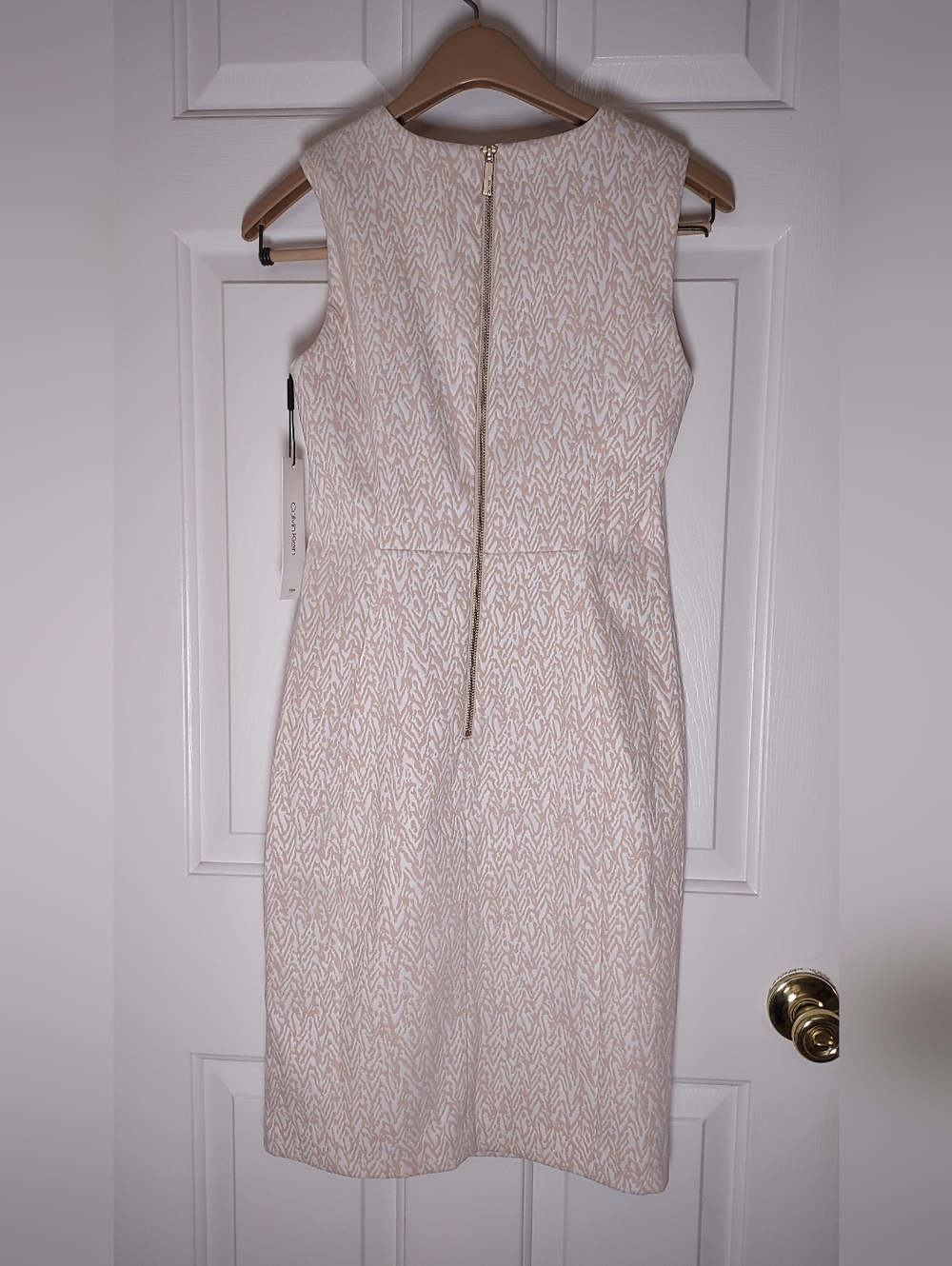 Calvin Klein Stretch Knit Patterned Sheath Dress - Picture 2 of 11